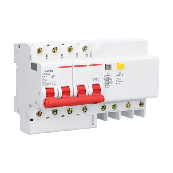 DZ47sLE C63 4P+N 63A 400V AC Miniature Strømafbryder Lækagebeskyttelse
