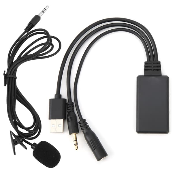 Bluetooth 5.0 AUX-kabeladapter med mikrofon Håndsfree-samtalerstatning for Ford Focus Mondeo