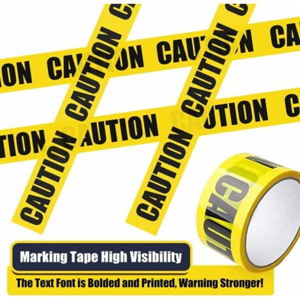 Advarselstape, Advarselstape Gulvmerkingstape, gul og svart merketape FORSIKTIG Tape Safety Tape for Halloween Deco