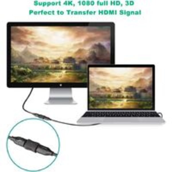 HDMI-liitinsovitin, 2-pakkainen kullattu naaras-naaras 4K HDMI-liitin HDMI-laajennus, 3D 4K Ethernet -tuki