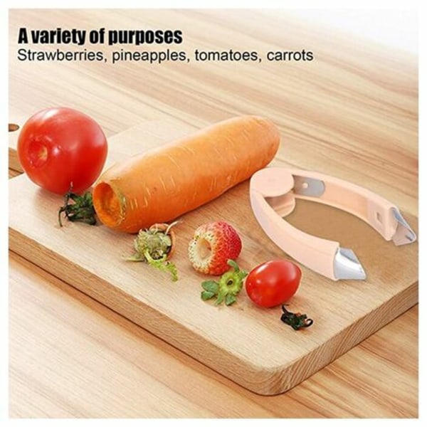Strawberry Corer Rustfrit stål Tomat Corer Cherry Corer Frugt Grøntsagsstængel Stripper Kartoffel Ananas Gulerod Corer T