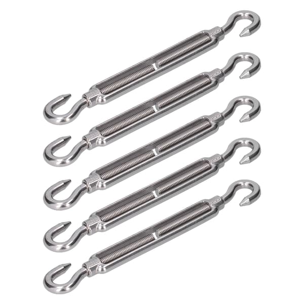 5 Stk. Spændeskruer Krog og Øje Wire Strammer 304 Rustfrit Stål Sejl Rigging Hardware M10