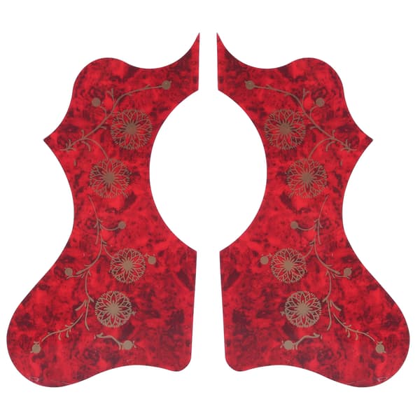 2-pack Gitarrskydd Plast Plektrumskydd Plattset Ersättning för Akustisk Röd