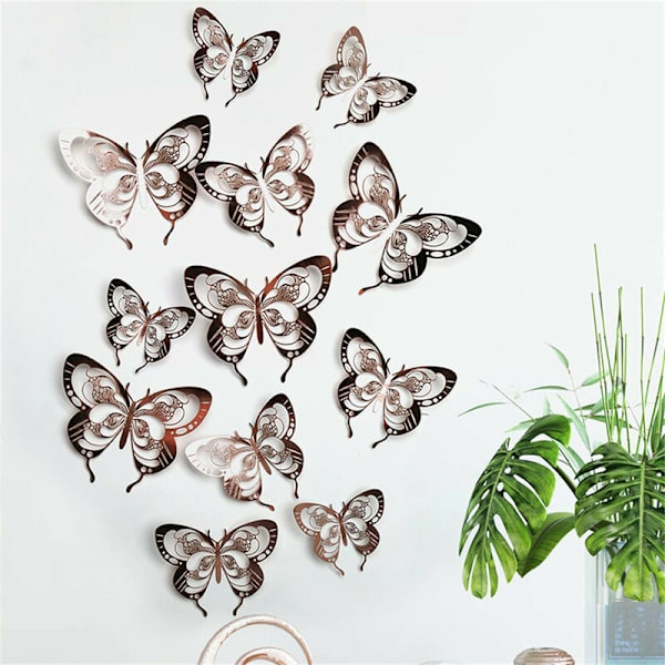 Soveværelse kreative wallstickers ?? personlighed lounge seng?? 3D farve stereo sommerfugl ikon