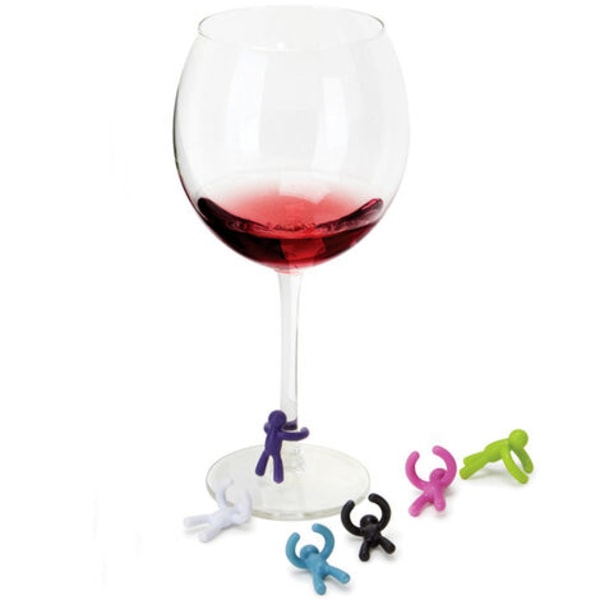 Vinglassmarkører, drikketusjer, Wine Glass Creative Silikon Vinglassmarkører for å identifisere og dekorere drinker på festpakke med 7, Fonepro