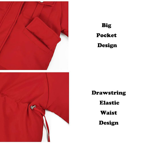 dunjakke for jenter 110cm Red