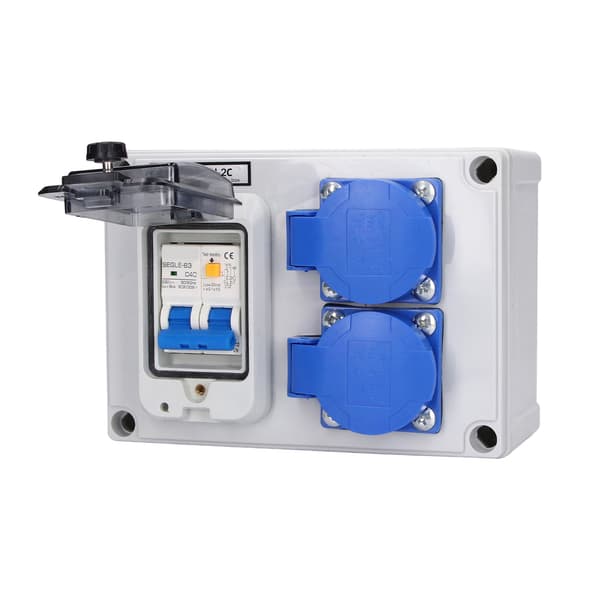 Tysk Dobbelt Stikkontakt 230V 40A 1P+N RCD 200-250V