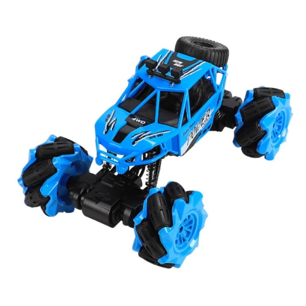 Fjernbetjent stuntbil kan rotere 360 ​​grader ved induktion, offroad legetøjsbil (blå, dobbelt fjernbetjening)