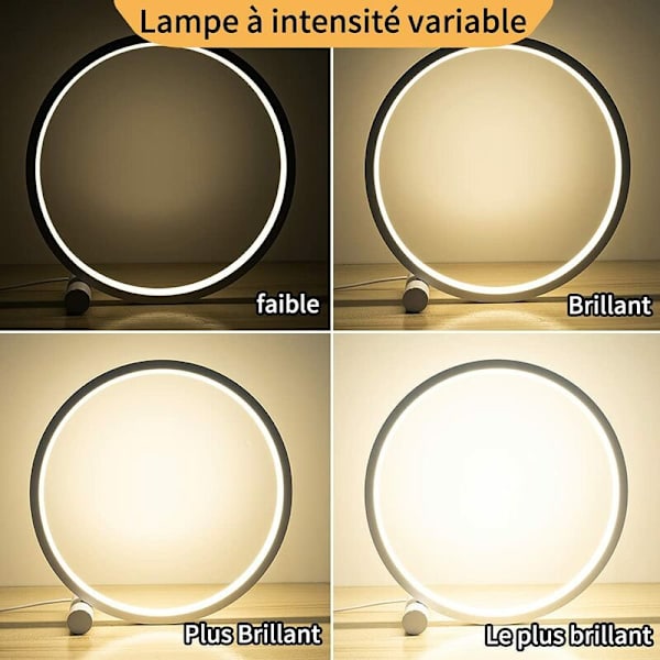 Dimbar pekbordslampa, 3 färger, 10 ljusstyrkor, modern rund design, metallmaterial, skrivbordsläslampa i sovrummet, Suita