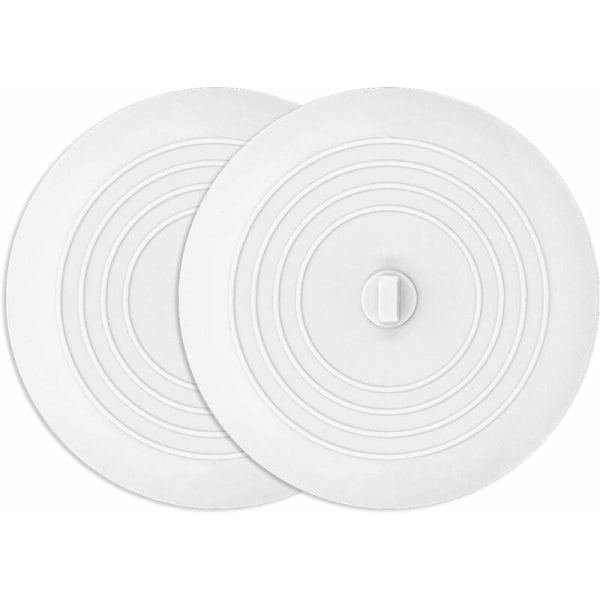 Pack avloppsstopp för badkar, 6 tums duschavloppsstopp i silikon för kök, rum, tvätt (vit)