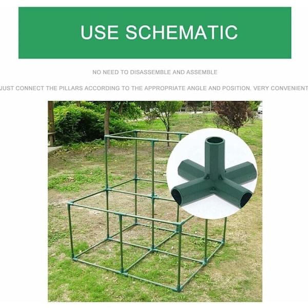 10 stk 16 mm koblinger for drivhusramme, 5-veis PVC-hjørnekoblinger, koblingstilbehør i drivhusplast for hagerammer