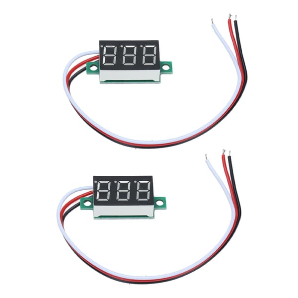 2. Mini Digital Voltmeter 3 Lednings DC Spændingstester 0,36 Tommer LED 0,00V til 30,0V Beskyttelse mod Omvendt Polaritet