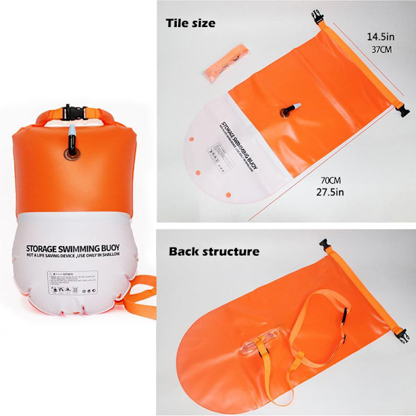 Vattenbärbar förvaringsväska simflytande väska rymmer vattenflaskor vattentät PVC-material 20L