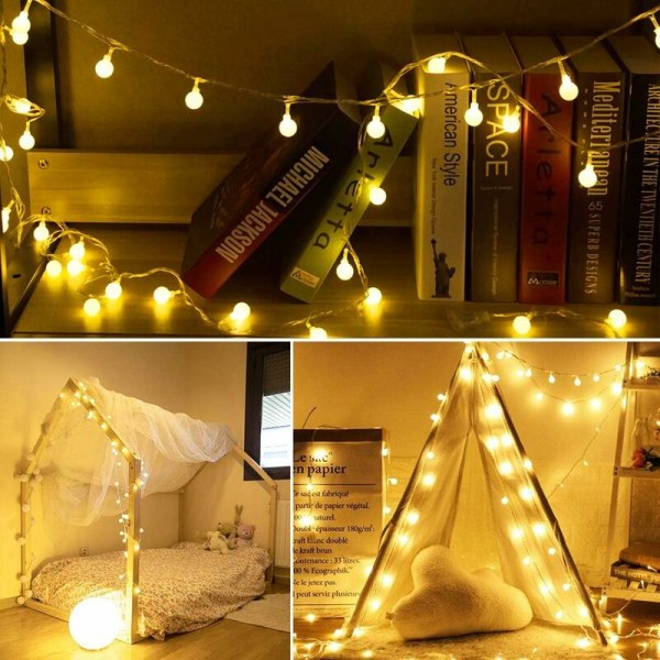 Fairy Lights 6M Fairy Lights, Ball Fairy Lights, 40 pientä palloa vedenpitävä IP65, akkukäyttöinen sisä- ja ulkokoristelu
