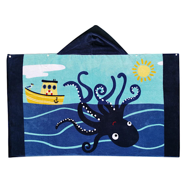 Lasten puuvillainen hupullinen kylpytakki Pirate dp-26 pituus 76cm,