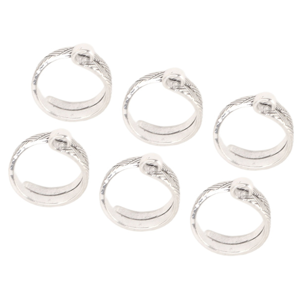 HT Justerbar öppningsbar stickring fingerhållare garn trådguide metall virkningsringar set om 6