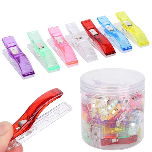 100 stk. farverige plastik quiltclips til DIY patchwork syning stofhåndværk