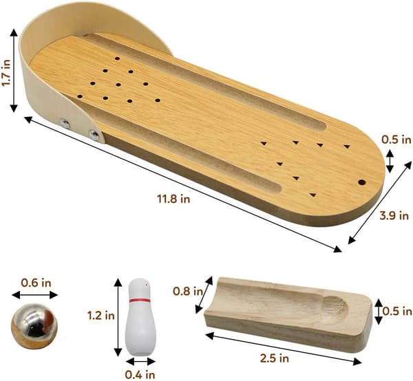 wxsp Mini Bowling Spill i Tre til Skrivebordet, Klassisk Bordbowling for Barn[ht]