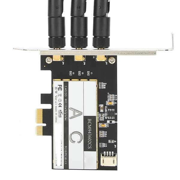 Trådløst kort 802.11AC WiFi + til Bluetooth 4.0 Desktop WLAN-kort PCI E + 3 Antenne BCM943602CS