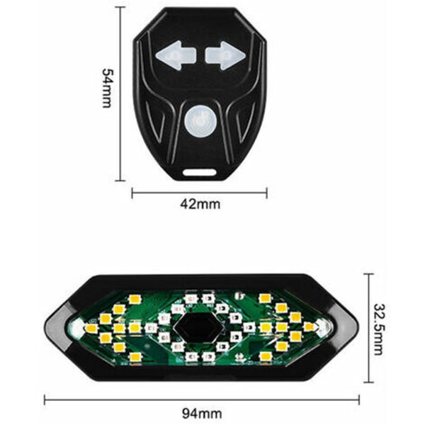 Älypyörän suuntavilkku USB ladattava polkupyörän takavalo Langaton kaukosäädin LED-varoitusvalo äänitorvella kiinnitettäväksi