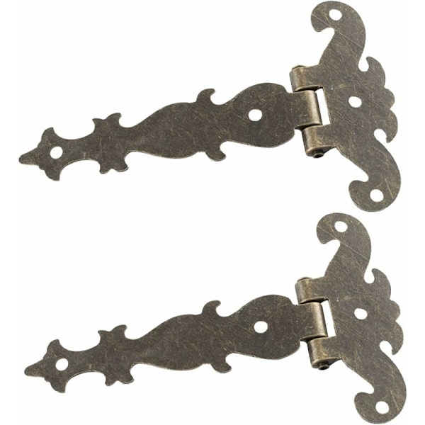 stykker grøn bronze zink legering retro hængsel retro hængsel skab skab værktøjskasse dekoration reparation，Til boligmøbler, d