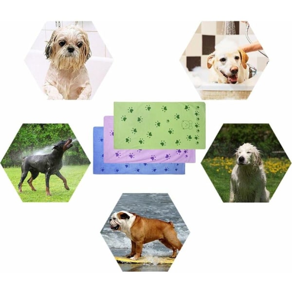 Hundhandduk, Microfiber Quick Dry Dog Badhandduk, Dog Torkhanddukar, Ultra Absorberande Hund Badhandduk för hundar och valpar -