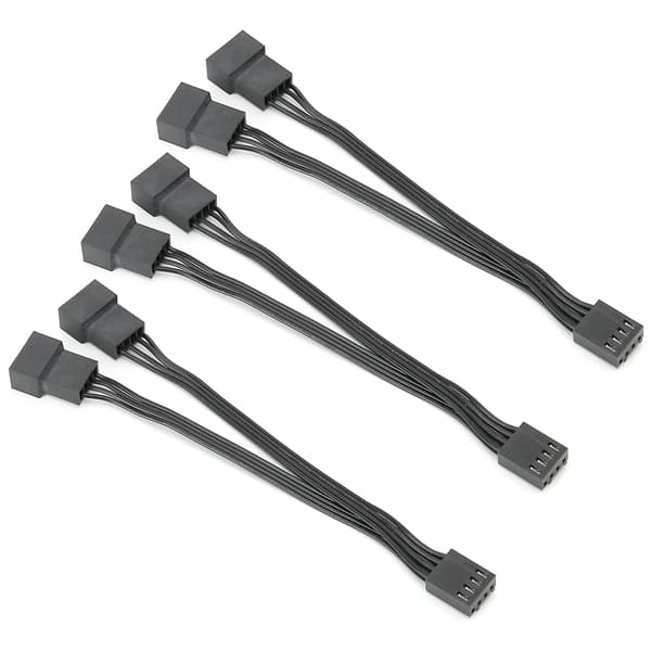 3 stk. 4-Pin 1 til 2 Sleeved Y-Splitter Adapter Kabel Computer Kabinet Blæser Strømforsyning
