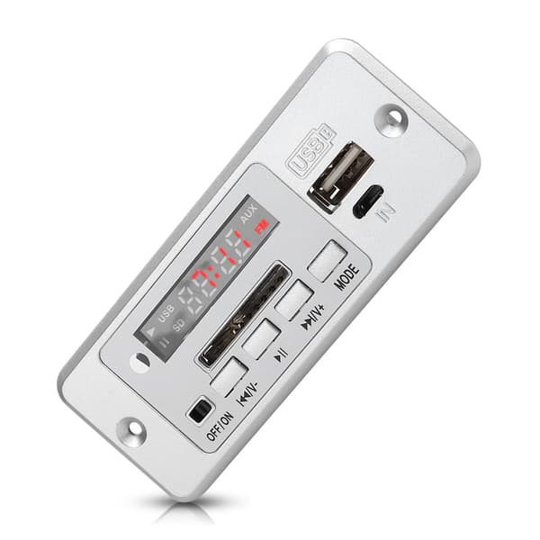 5V MP3 Audio Decoder Modul USB FM Radio MP3 Dekoder Board Musikafspiller med Effektforstærker Sølv