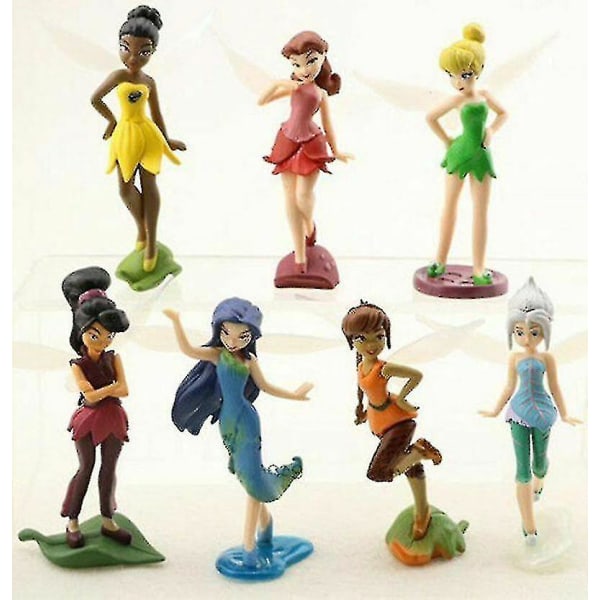 7 stk/sett Tinkerbell Tinker Bell Fairy Action Stand Action Figures Xma S