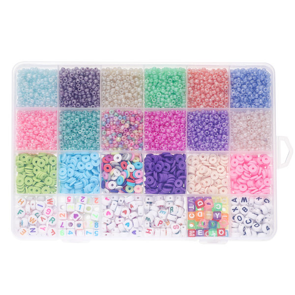 Makaroonin väriset hirssihelmet pehmeät keramiikka kirjehelmet 24 ristikkoa DIY box set