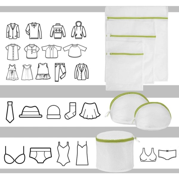 vaskepose, vaskenett, nettingvaskepose, vaskemaskinpose, vaskenett med glidelås, gjenbrukbar, for bh, undertøy,