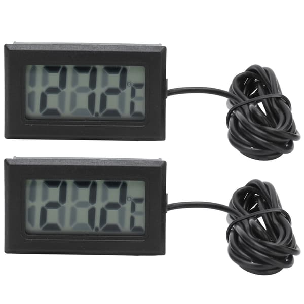 2. generations elektronisk digitalt termometer termostat temperaturmåler 2s opdatering med probe sort