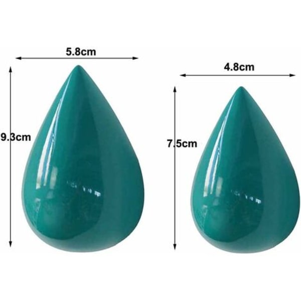 Set med 7 Creative Water Drop Klädkrok Krok Väggdekor Modern dekoration, ljusblå