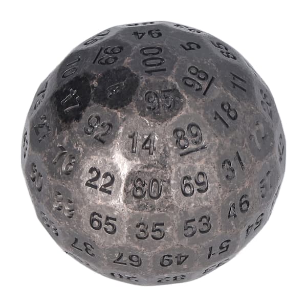Polyhedral Metalterninger Udsøgte Tunge 100-sidede Rollespilsterninger til Bordspil 2 tommer Diameter Kobber