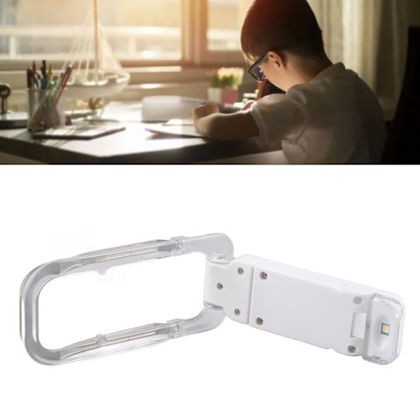 Portabel USB Uppladdningsbar Clip-On Boklampa: Vikbar, 3 Färger, Ögonskydd för Läsning