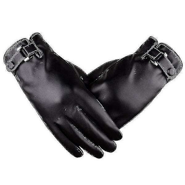 Herre Vinter Autumn Pu Læder Touch Screen Handsker Black