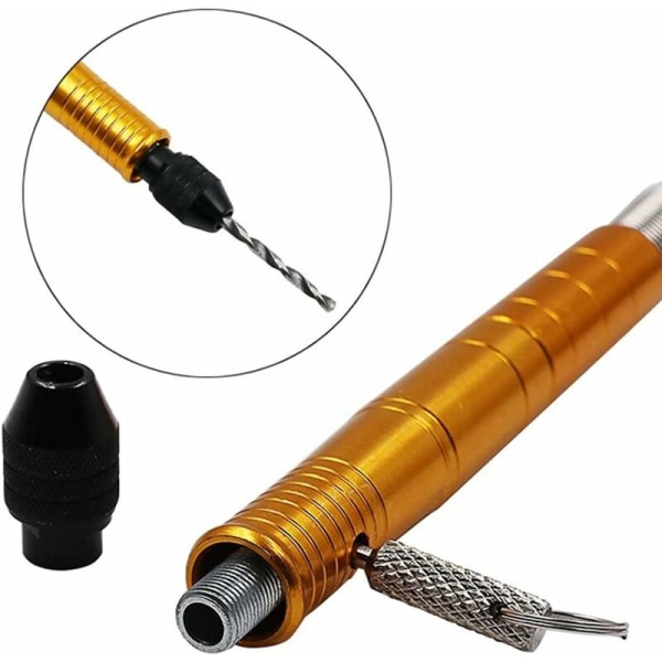 3,2 mm aksel Elektrisk skrutrekker, Flex Shaft Moment Drill, koblingsstang Rør Flex Shaft med klemme, Metall Gul Aluminium Flex Shaft