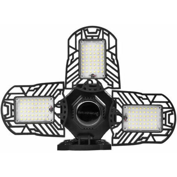 LED-garagelampor, 120W 12000LM E26 deformerbar lampa med 4 justerbara paneler 3200K Hight Bay Light, LED-takljus fo