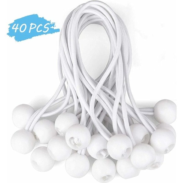 20 stk 2 stk Elastiske Bolde Hvid Bolde Bungee Rope Tarp Ball Elastisk Gummibånd Gummibånd Elastisk Reb,