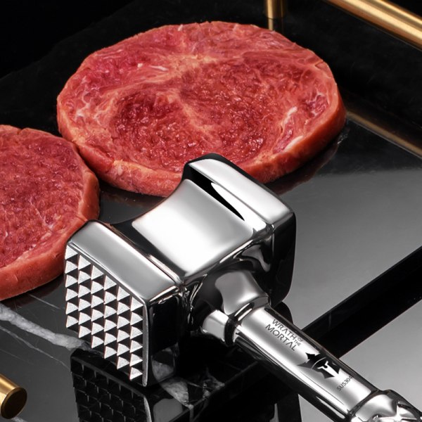 Meat Tenderizer vasaratyökalu/puula naudanlihan siipikarjan mureuttamiseen Kaksipuoliset ruostumattomasta teräksestä valmistetut keittiölaitteet Loose meat hammer