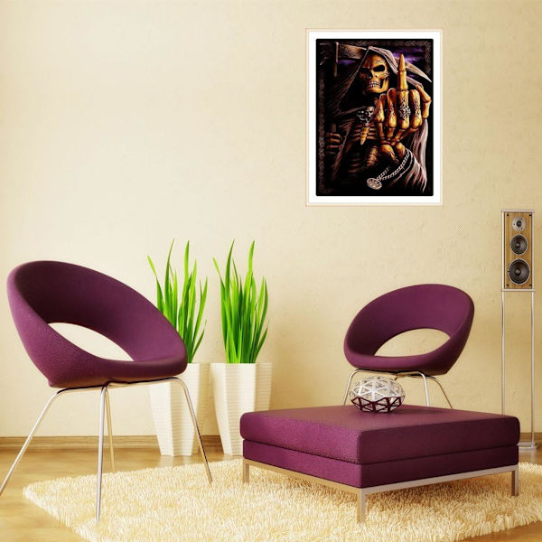 Skull DIY 5D Diamond painting Halloween Skull Sisustus Kodin seinän sisustus Pyöreä timantti 30*30cm,