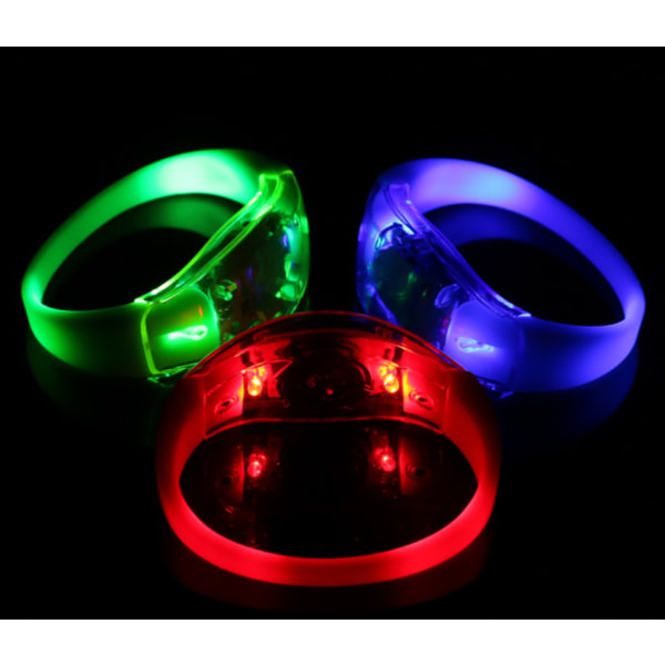 led lysande silikon lysande armband bar cheer rekvisita konsertfäste blixtarmband (blå knapp modell)