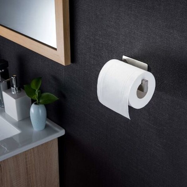 WC-paperiteline WC-rullan pidike kylpyhuoneeseen ja keittiöön, ruostumaton teräs, itseliimautuva hopea