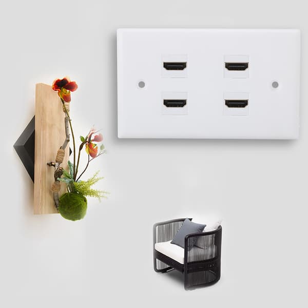 4-Port Spänne HDMI Kopplingsskydd Ljud Video HDTV Väggplatta Panel
