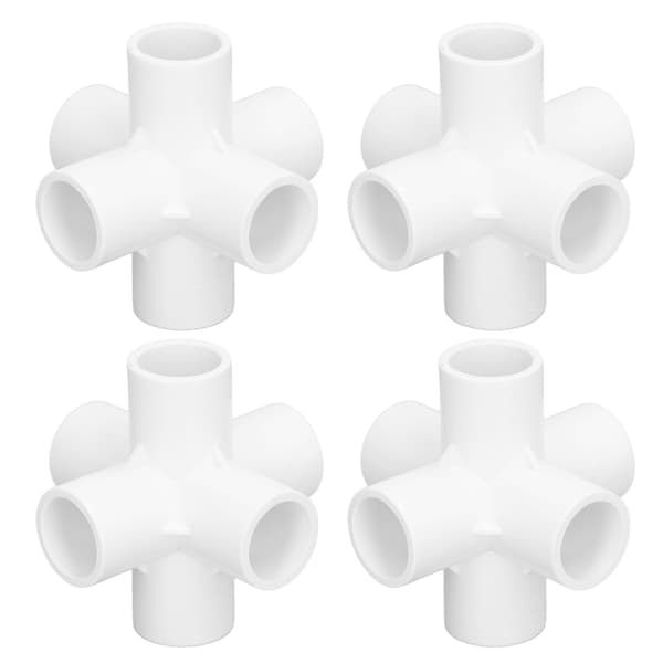 PVC Rörkoppling 10-pack 6-vägs Böjningskoppling 25mm Innerdiameter Vit