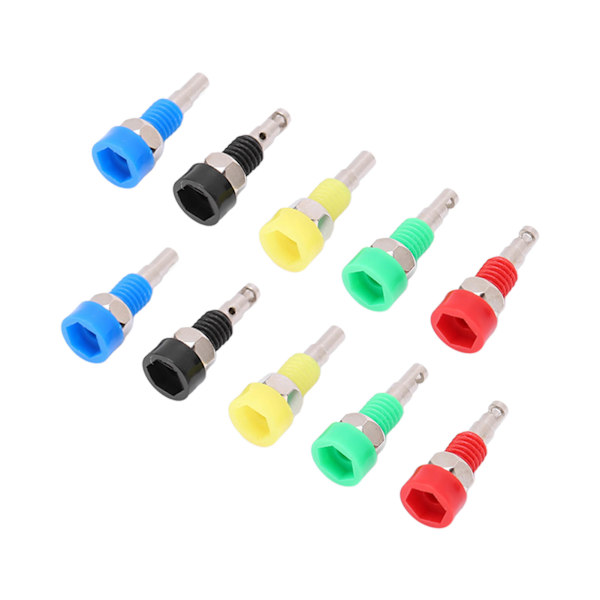 Mini Bindingsstolpe til elektronisk instrument 10 stk. 2 mm Bananstik Paneladapter
