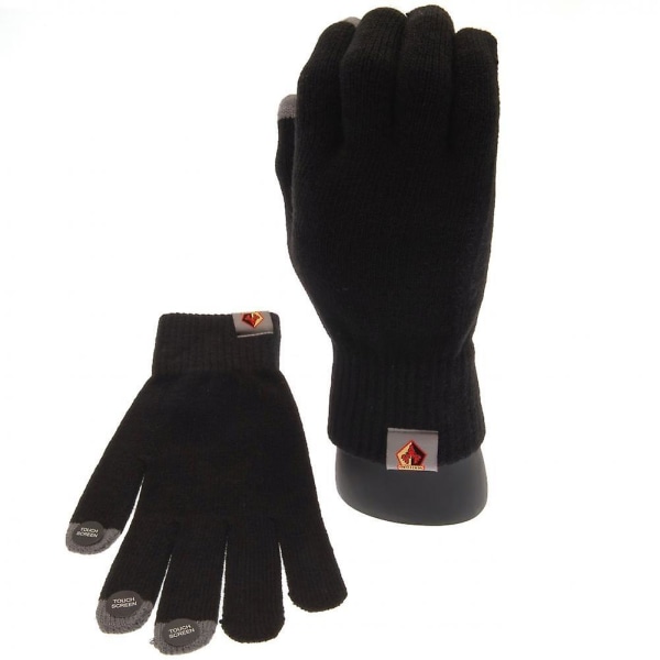 Watford FC Adults stickade pekskärmshandskar Black One Size