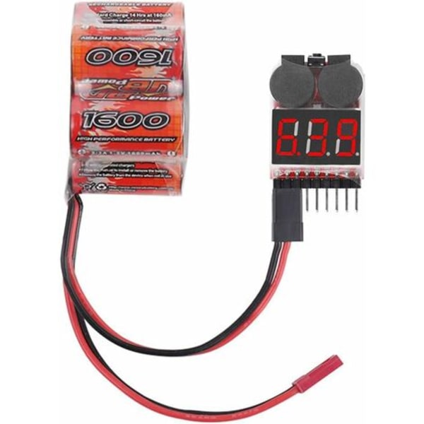 1S-8S batteritester, RC batterialarm Buzzer Lipo Checker med LED for Lipo, Li-ION, Li-Fe batteri Fonepro