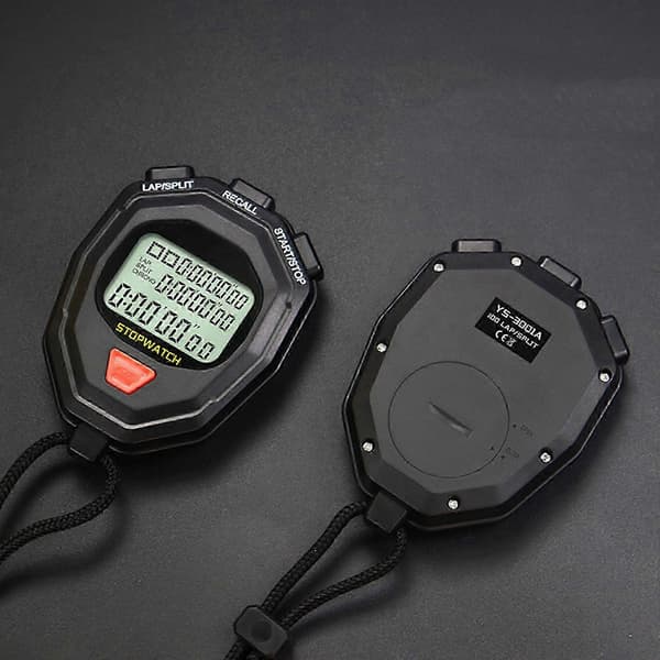 Precision Timer Tools Digital Stoppur Timer Utomhussport Timer Kronograf Stoppur med Snodd Stor Display 3 rows 60 lanes