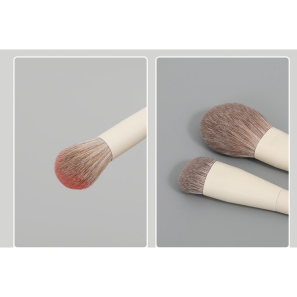 Sæt med 10 makeup børster, højkvalitets off-white med træskaft, 10 børstesæt,